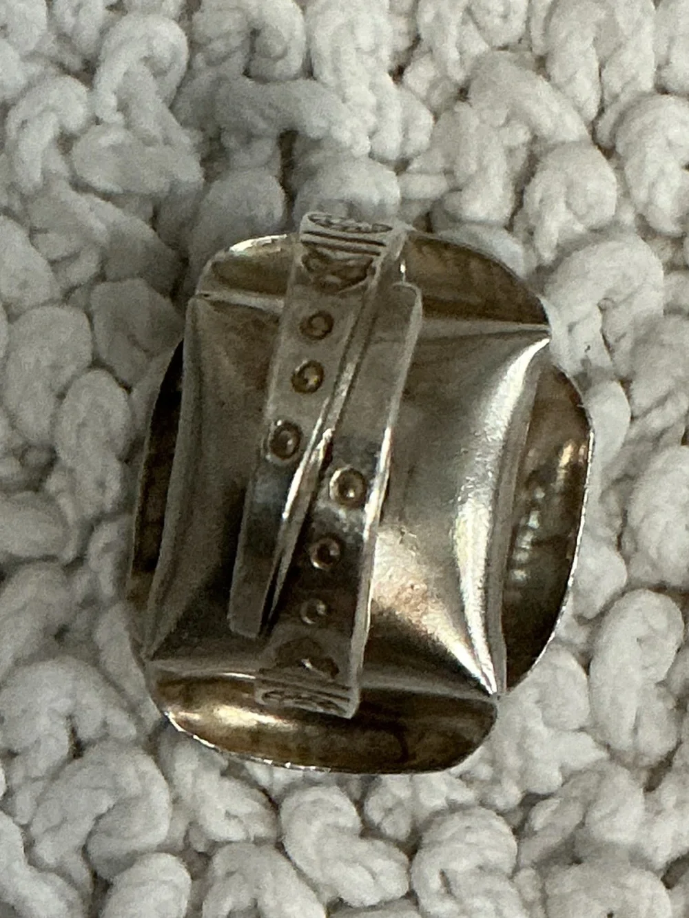 Vintage 925 Rose Adjustable Size Statement Ring